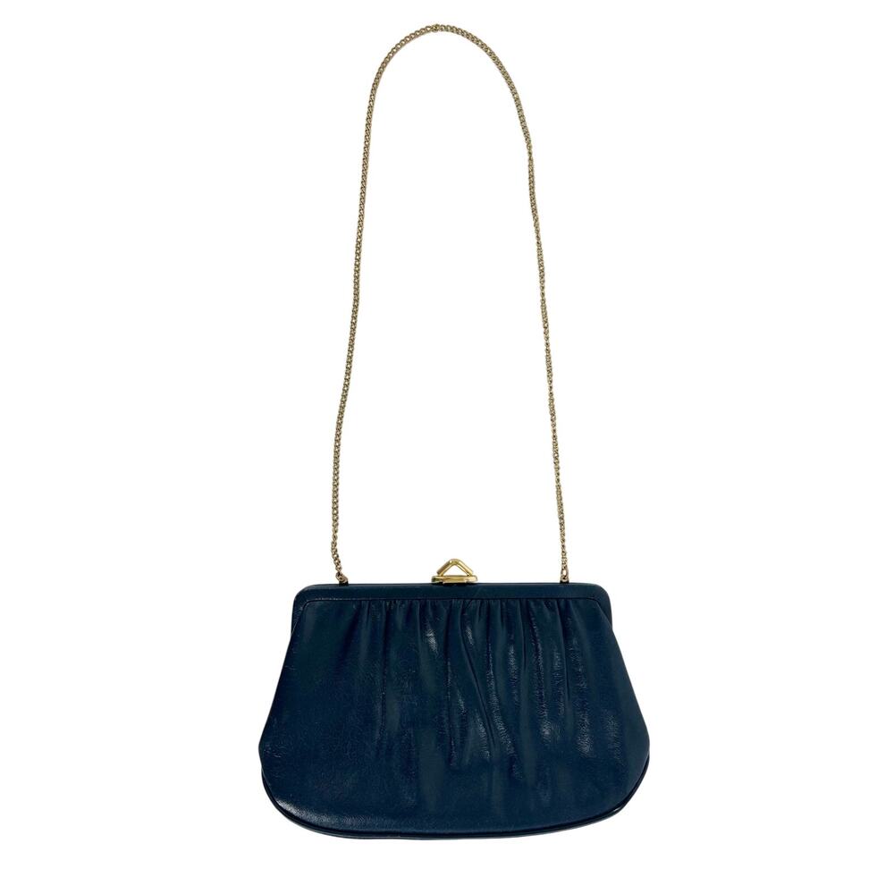 50s Mardane navy blue leather handbag 1950s vintage